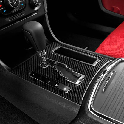 For Chrysler 300 (2011-2014) Car Center Console Gear Shift Panel Steering Wheel Cover Carbon Fiber Interior Sticker Accessories