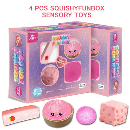 New Random Color 8pcs/Box Tpr Maltose-Filled Squishy Toy, Slow Rising Stress Relief Sensory Fidget Decompression Gift