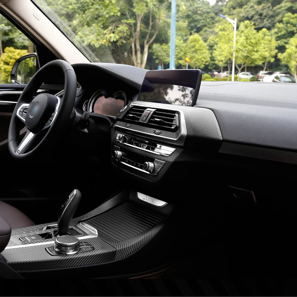 For BMW X3 X4 G01 G02 2018-2020 Interior Central Control Panel Door Handle Carbon Fiber Stickers Decals Car styling Accessorie