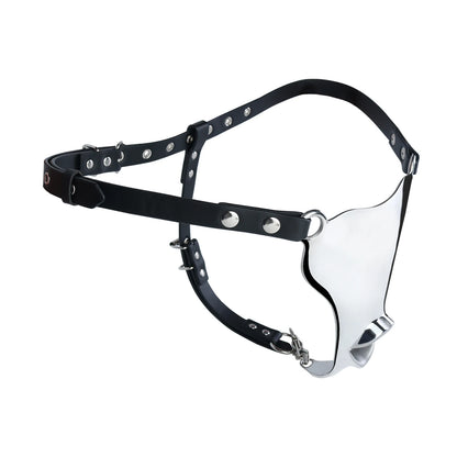 LEZEE Heavy Metal Underwear Sissy Pants Male Chastity Cage Dick Pocket With PU Chastity Belt Penis Bondage Sex Toys For Men