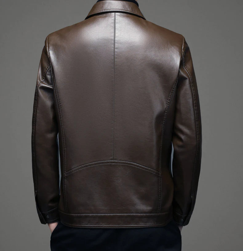 2022 winter Men's Jackets PU Faux Leather thicken Jacket Men Slim Fit Fashion Motorcycle Solid Overcoats Homme full size M-3XL