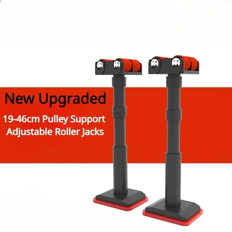 New Upgraded 19-46cm Pulley Support Adjustable Roller Jacks for Bathroom Cabinet Install Construction Lifting Fix Auxiliary Tool