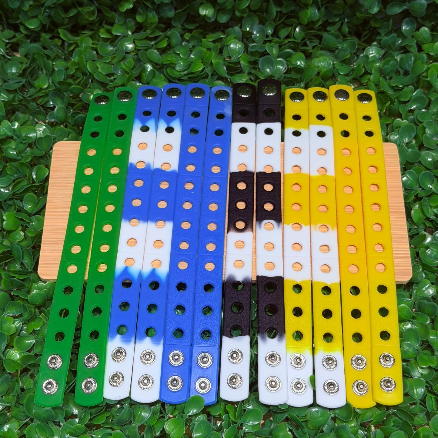 1/12/50/100PCS 21cm Silicone Flexible Holes Fit Shoe Charms Wrist Band Bracelet Sports Casual Bangle For Watches Decorations