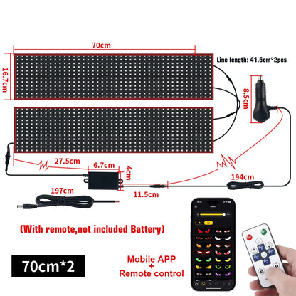 24V Truck Devils Eye Ambient Light LED Matrix Pixel Panel Board Windshield Display DIY Devil eye Animation by App Remote Control