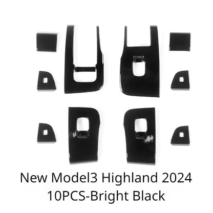 Window Lifter Switch Buttons Cover for Tesla Model Y/3/3+ Highland Trim Frame Button Stickers 2017-2024 Car Interior Accessories