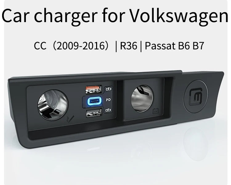 LOYEUANR For VW passat B6 B7  CC R36 Car Charger Cigarette lighter USB Fast Charging Type C  Power Adapter