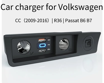LOYEUANR For VW passat B6 B7  CC R36 Car Charger Cigarette lighter USB Fast Charging Type C  Power Adapter