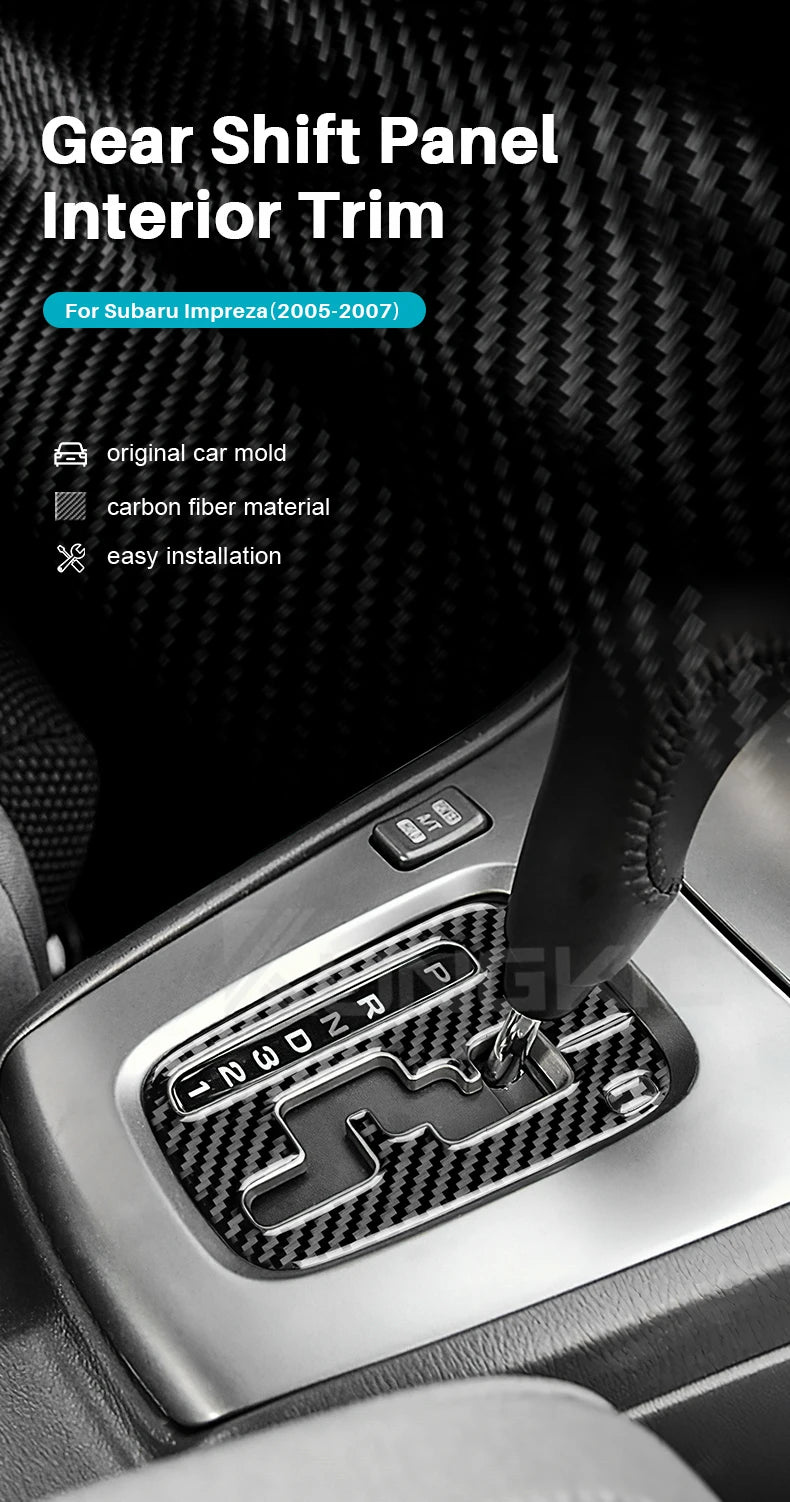 Real Soft Carbon Fiber Sticker For Subaru Impreza 2005 2006 2007 Gear Shift Panel Outlet Vent CD Frame Interior Accessories