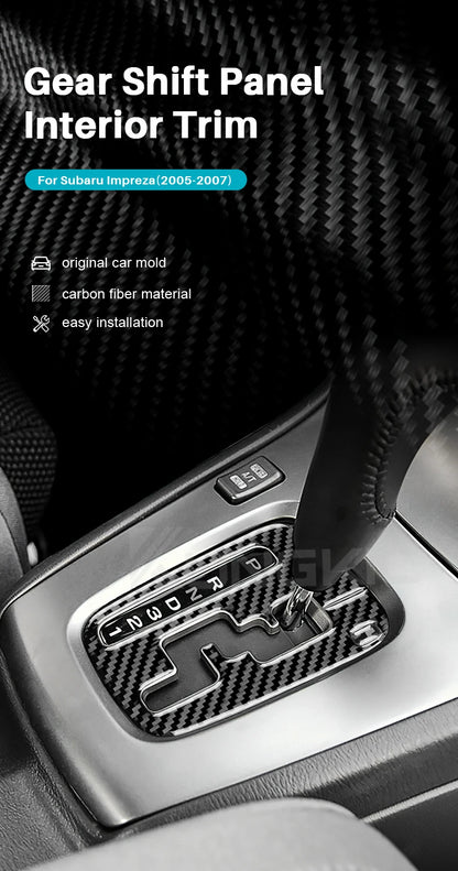 Real Soft Carbon Fiber Sticker For Subaru Impreza 2005 2006 2007 Gear Shift Panel Outlet Vent CD Frame Interior Accessories