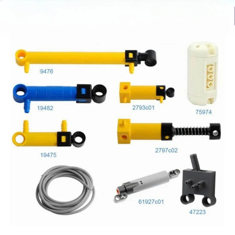 9pcs MOC Pneumatic Parts Air Pump/Piston/Tank/Push Rod/Switch for Legoeds-Compatible Technical DIY Projects 19476/19475/19482