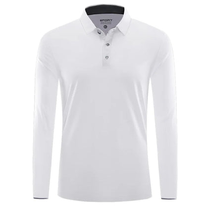 Quick Dry Long Sleeve Polo Custom Logo High Quality Lapel Sports Polo Shirt Embroidery Design Company Team Shirt Printing Image