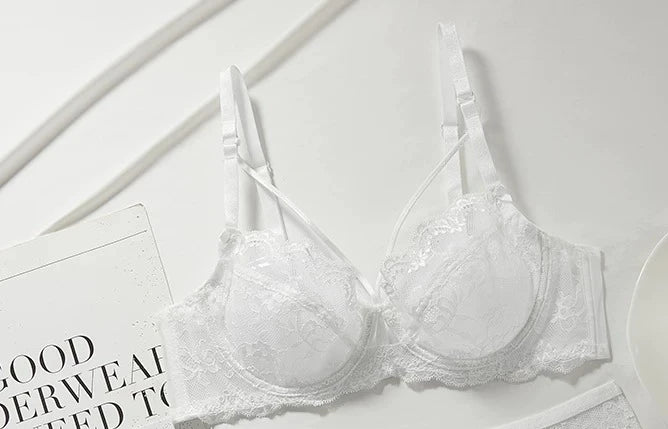 Novidades Conjunto Lingerie Renda Ultra Fina Mulher Sutiã Arco Macio Push Up Minimizador Busto Anti Flacidez Confortável 32-42