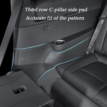 For Tesla Model Y L Launch 2025 2026+ Back Seat Cover 2PCS Leather Protector Wear-Resistant Kick Seatback Mats Accessories