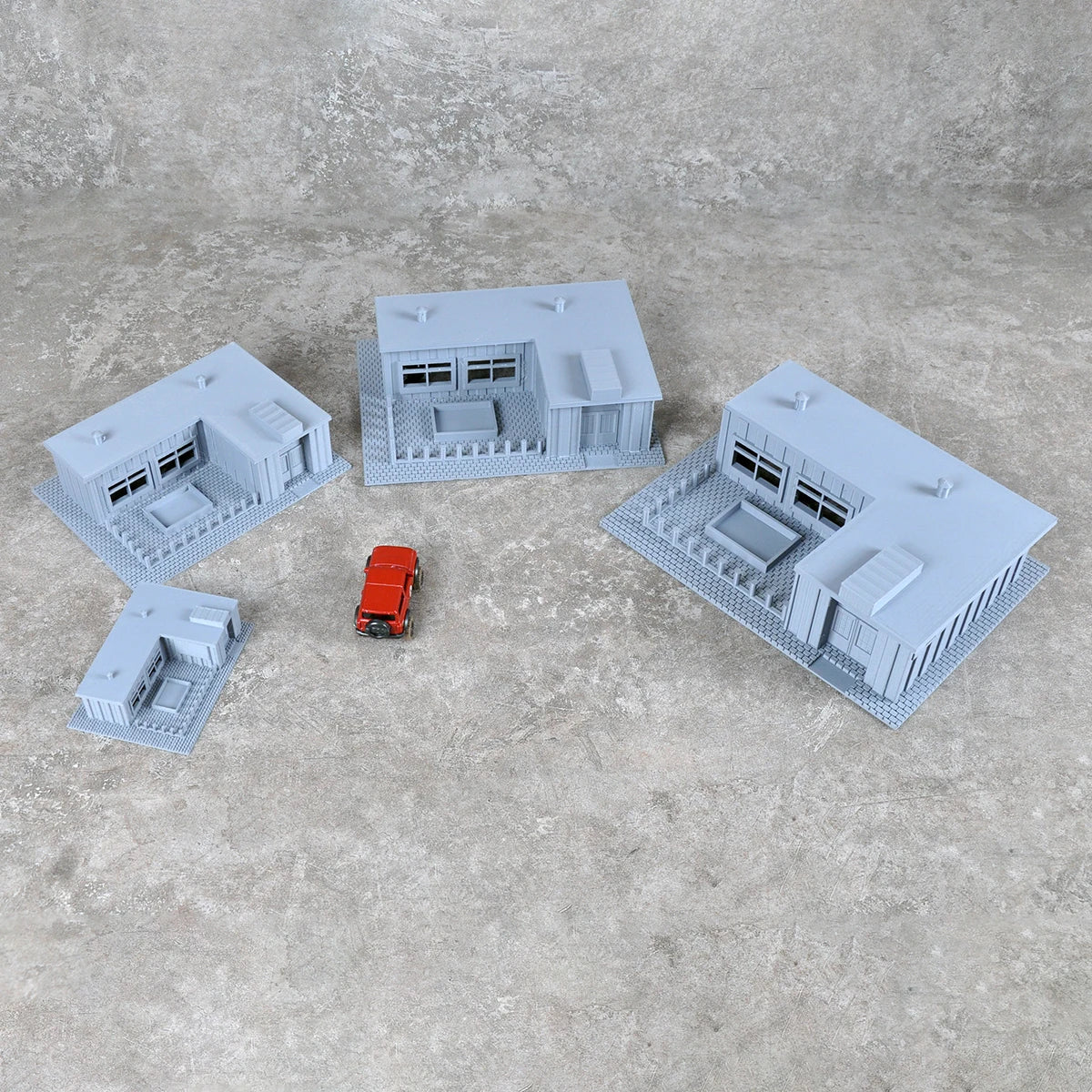 Assembly Architectural Miniature Bungalow Garage Villa Office Building Railway Railroad Diorama Scale Model Kit 1/64/72/87/150ho
