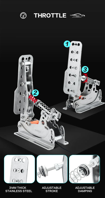 SIMJACK Ultimate Pedals Sim Racing Pedals PC Racing Simulator Pressure Sensor Load Cell HE Hydraulic Pedal