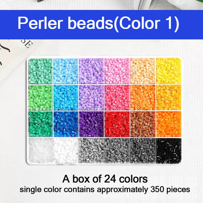 24/48/72/96 Colors Fuse Beads Kit For Kids, 5mm Melty Beads Craft Set With Iron & Accessories, DIY Pixel Art Toys For Creative G