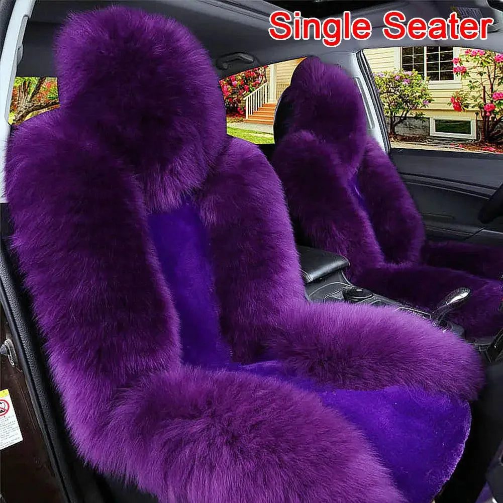 Universal Winter Car Seat Cushions Australian Sheepskin Fur Seat Auto Cover Autumn Warm Winter Interior Accessories K6X4