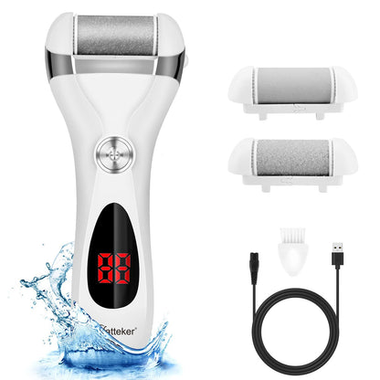 Hatteker Electric Foot File Callus Remover - Rechargeable Pedicure Tool for Hard Dry Skin Home Care Kit