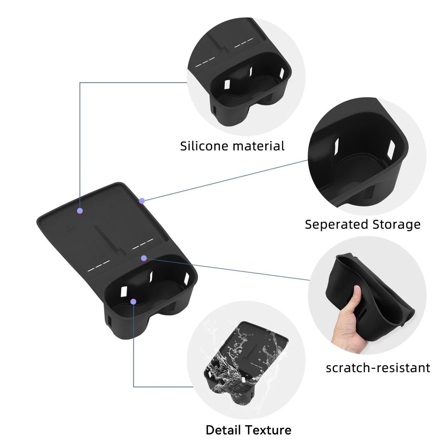 For Xpeng G6 2025 2026 Wireless Charging Pad Silicone Pad Cup Holder One Decoration Automobile Refit Accessory Set