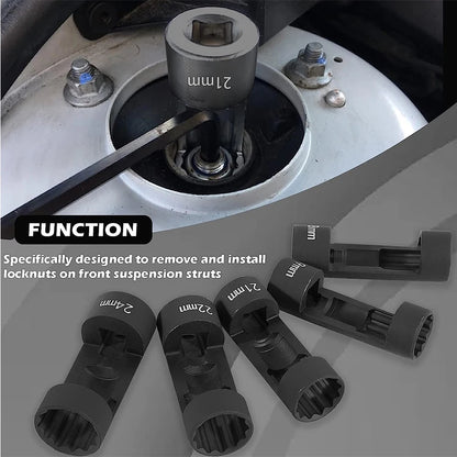 5Pcs 12 Point Suspension Strut Socket Chrome Vanadium Steel Strut Nut Socket Set 1/2in Drive 18‑24mm for Car Repair Tool