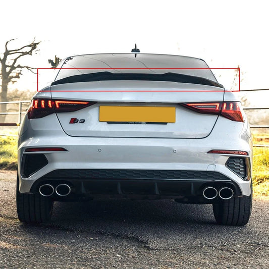 For Audi Accessories A3 S3 RS3 A4 S4 RS4 A5 S5 RS5 A6 Car Ducktail Rear Wing Spoiler Gloss Black Rubber Universal 121cm