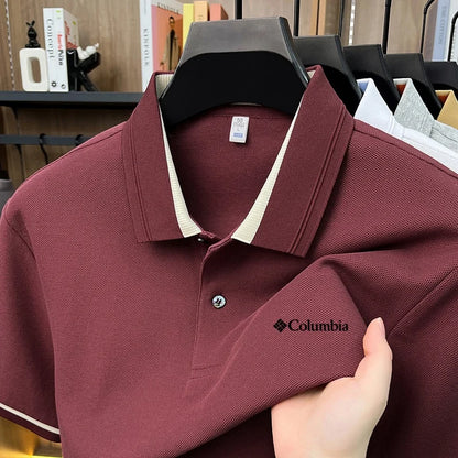 100% Pure Cotton Summer Exquisite Letter Embroidery Fashionable Polo Shirt Short Sleeve Men's Best-Selling Brand Comfortable Top