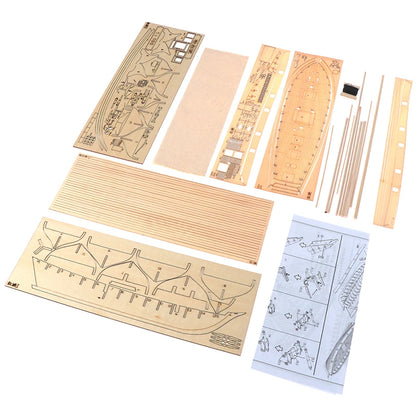 1:100 Halcon Wooden Sailing Boat Model DIY Kit Ship Assembly Decoration Gift·