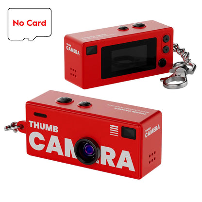 Thumb Keychain Camera 0.96 Inch Retro Mini Action Cameras 1080P Mini Camcorder Audio Video Recorder Support Memory Card for VLOG