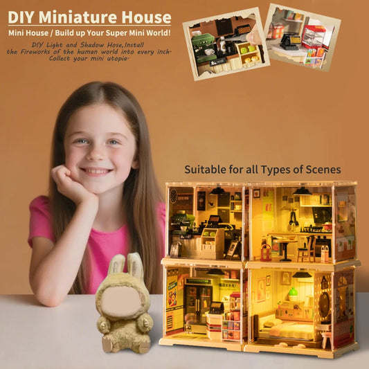 DIY Miniature House Kit - 3D Puzzle Assembly with Exquisite Furniture Decor, Ideal Birthday & Christmas Gift