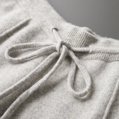 Men Wool Pants Autumn Winter 100%Merino Wool Thick Warm Smart Casual Trousers Knitwear Elasticity Waist Basic Sport Pants ﻿