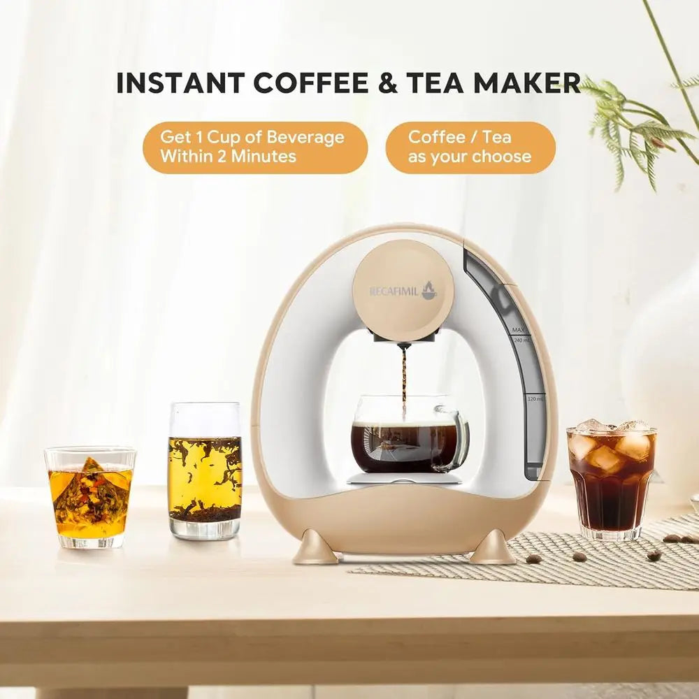 Compact 2-in-1 Coffee & Tea Maker: Brews 4-8 Oz in 2 Minutes, Ideal for Home, Office, Dorm