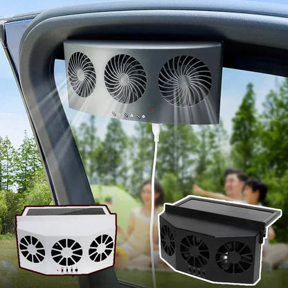 USB Car Auto Exhaust Fan Three-Head Air Cooler Car Ventilator Car Radiator Fan 4000RPM Car Window Air Vent Cooler for Vehicle