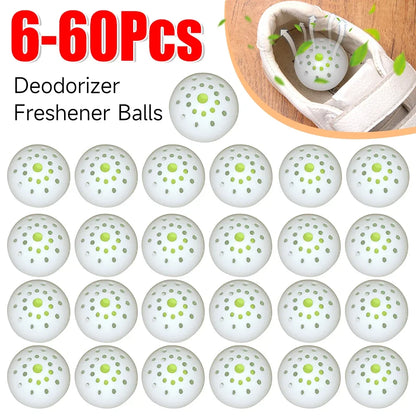 6-60PCS Deodorant Balls For Shoes Jasmine Scent Fresheners Footwear Shoe Closet Toilet Deodorization Long-lasting Aromatic 2025
