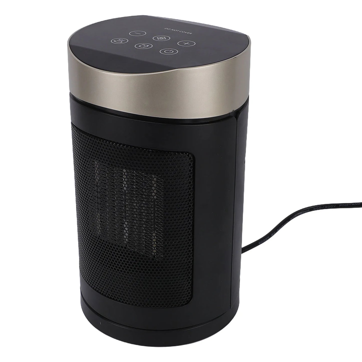 Portable 1500W Electric Space Heater Gold With Remote Control Tip Over Protection For Indoor Use Fast Heating Safety