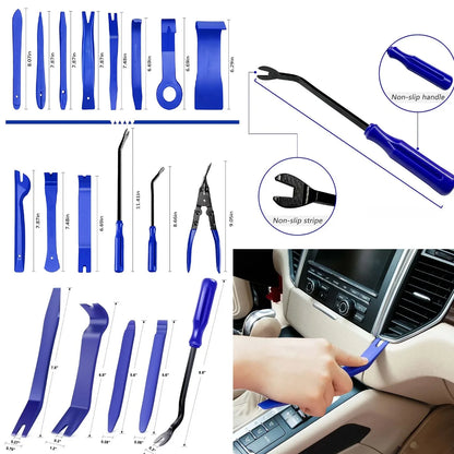 1-19pcs Car Hand Tool Set Car Disassembly Tool Kit Stereo Repair DVD Repair Tool Dashboard Removal Interior Plastic Trim Panel