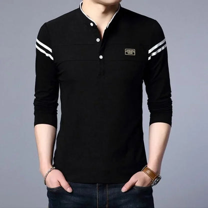 Pullovers Long Sleeve High Quality Polo T Shirt for Men Plain Unicolor Harajuku Fashion Streetwear Luxury 2025 Xl Man Sweatshirt