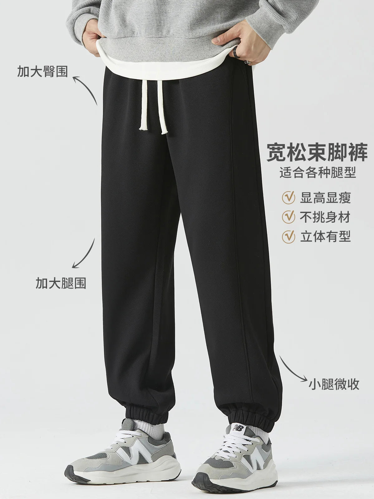 DUKEEN 500G Heavyweight Fleece Men's Sweatpants Winter New Thick Warm Sports Casual Knit Joggers Men's Clothing