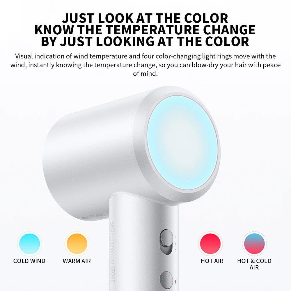 Mijia High Speed Hair Drier H501 220V 2min Rapid Dry Hair 3-color Low Noise Smart Temperature Control Anion Hot/cold air
