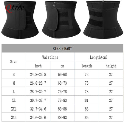 Qtree Men Workout Waist Trainer Tummy Slimming Sheath Sauna Body Shaper Trimmer Belt Abs Abdomen Mens Shapewear Weight Loss