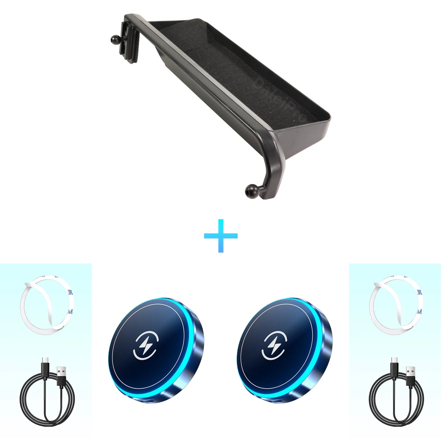 For Toyota Land Cruiser 250 Prado LC250 2024 2025 Double Phone Holder Car Multifunctional Storage Box Magsafe Wireless Charger
