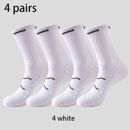 4 Pairs Pro Performance Sport Socks – Breathable, Cushioned, Anti-Slip for Running & Training