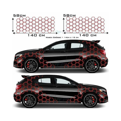 Honeycomb Side Door Back Sticker Fender Car Sticker Universal Hexagon Design Vinyl Stickers Decal Ade Kit