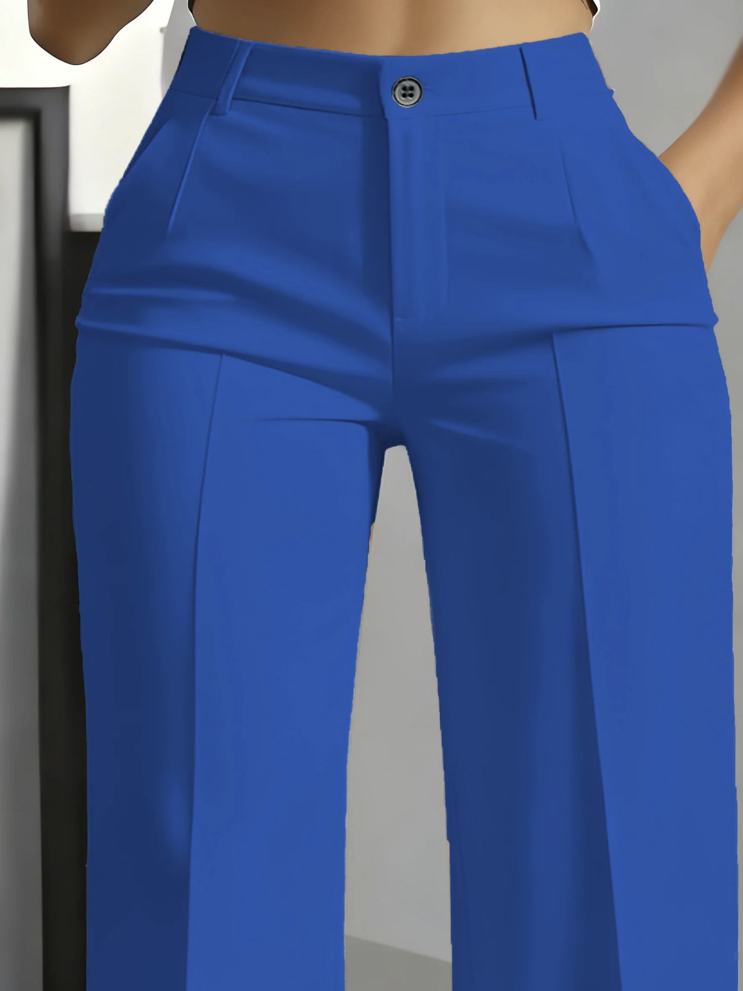 New 2025 Women's High-Waisted Draped Straight-Cut Suit Pants Simple European American Cross-Border Fashion for Women