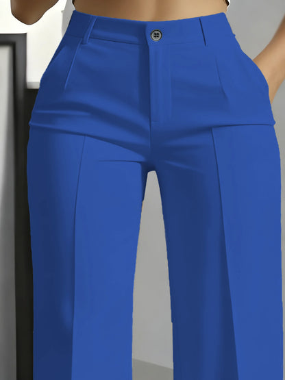 New 2025 Women's High-Waisted Draped Straight-Cut Suit Pants Simple European American Cross-Border Fashion for Women