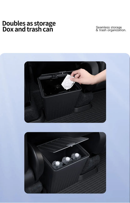 YZ For Tesla Model 3 Higland Y Juniper 2026 Rear Trash Can Storage Box With Cover Car Speical Organizer Umbrella Box Accessories
