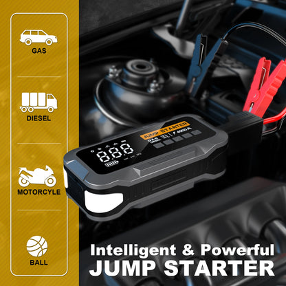14000mAh Car Jump Starter&Tire Inflator 4 in 1 Battery Starter 12V Powerful Professional 4000A Auto Booster Splitter Universal