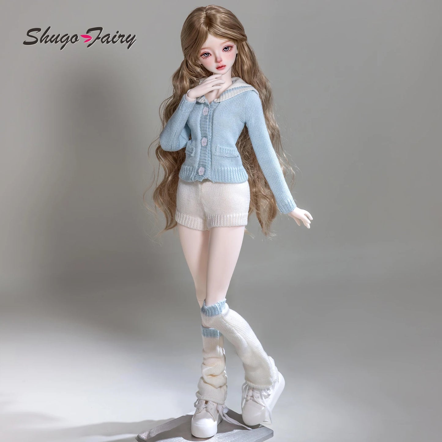 BJD Doll 1/4 Sadie E ShugaFairy Resin FullSet Summer Sailor Collar Knit Top Sweet School DailyWear Articulated Ball Jointed Doll