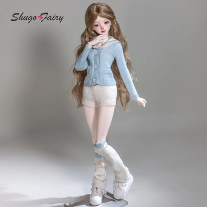 BJD Doll 1/4 Sadie E ShugaFairy Resin FullSet Summer Sailor Collar Knit Top Sweet School DailyWear Articulated Ball Jointed Doll