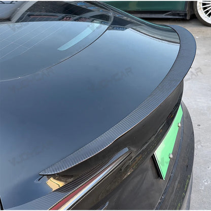 New Performance Version Real Carbon Fiber Spoiler For Tesla Model 3 Highland Rear Carbon Trunk Wing 2023 + Auto Accessories