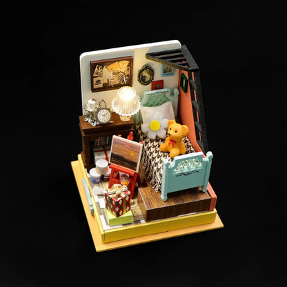 Handmade Coffee Shop Dollhouse Kit Wooden Material Assembly Required Wooden Assembly Mini Size 3D Design DIY 3D Puzzle